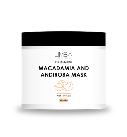 Питательная маска для волос Limba Cosmetics Premium Line Macadamia and Andiroba mask, 500 г